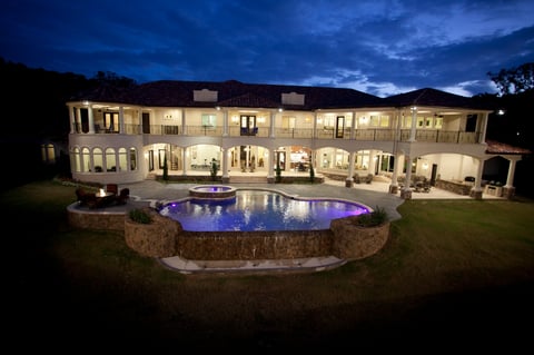 Luxury mansion at dusk